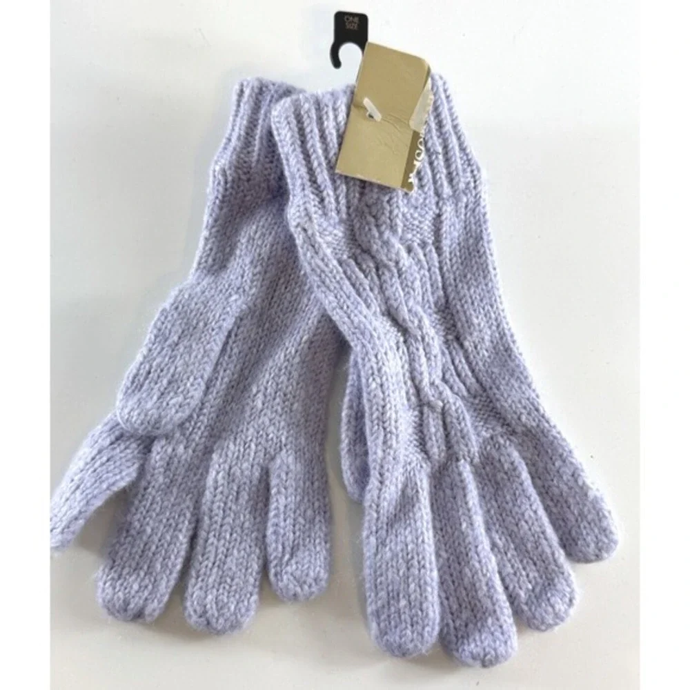 Isotoner‎ Cozy Cable Knit Gloves Knitwear Purple Cold Weather Chic 71-13